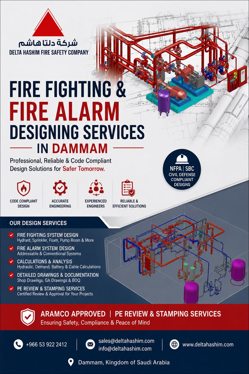 Dammam, Interior Design, Fire Fighting & Fire Alarm Designing Services In Dammam