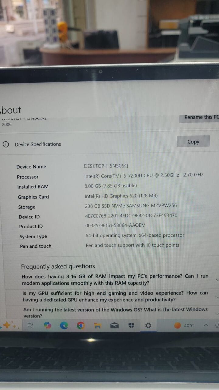 Al Sharafeyah, Computers, SAR 1050,  Lenovo Yoga X360 Touch I5 7th Ram 8gb DDR4 8gb SSD M.2 256gb Org Win
