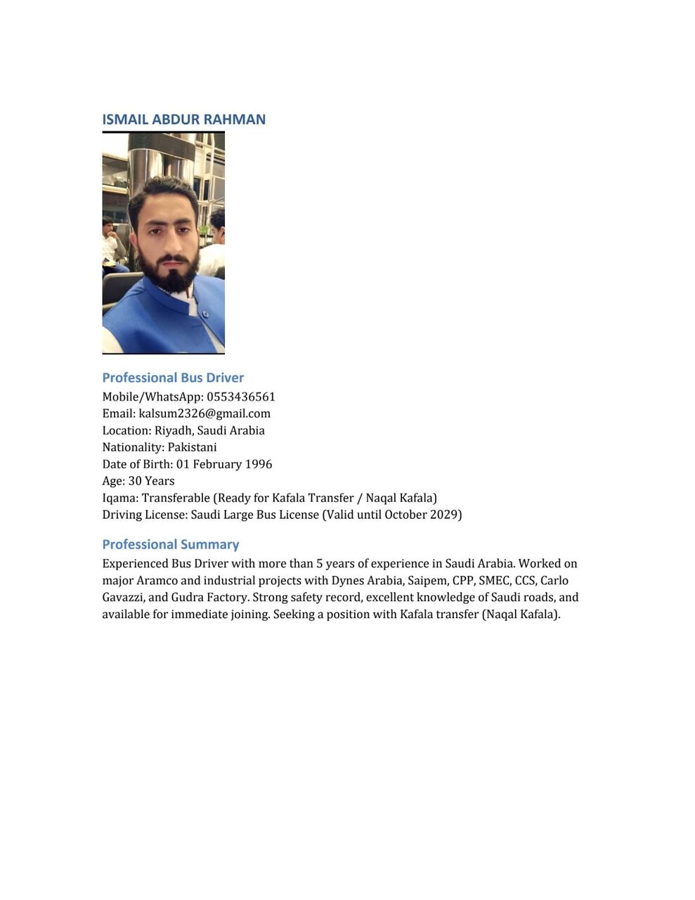 Riyadh, Job Seekers, Job Seeker, I Am Looking For Bus Driving Jobs