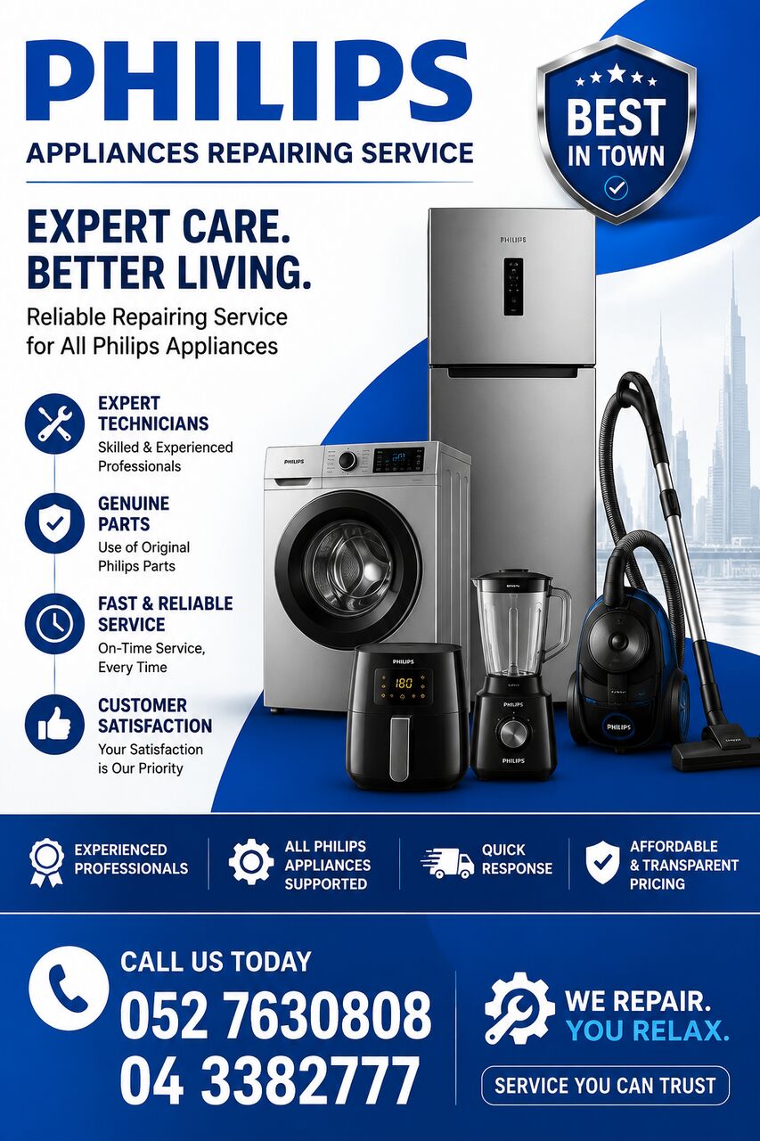 Dubai, Appliance Repair, Philips SAME Day Appliances Repairing Service