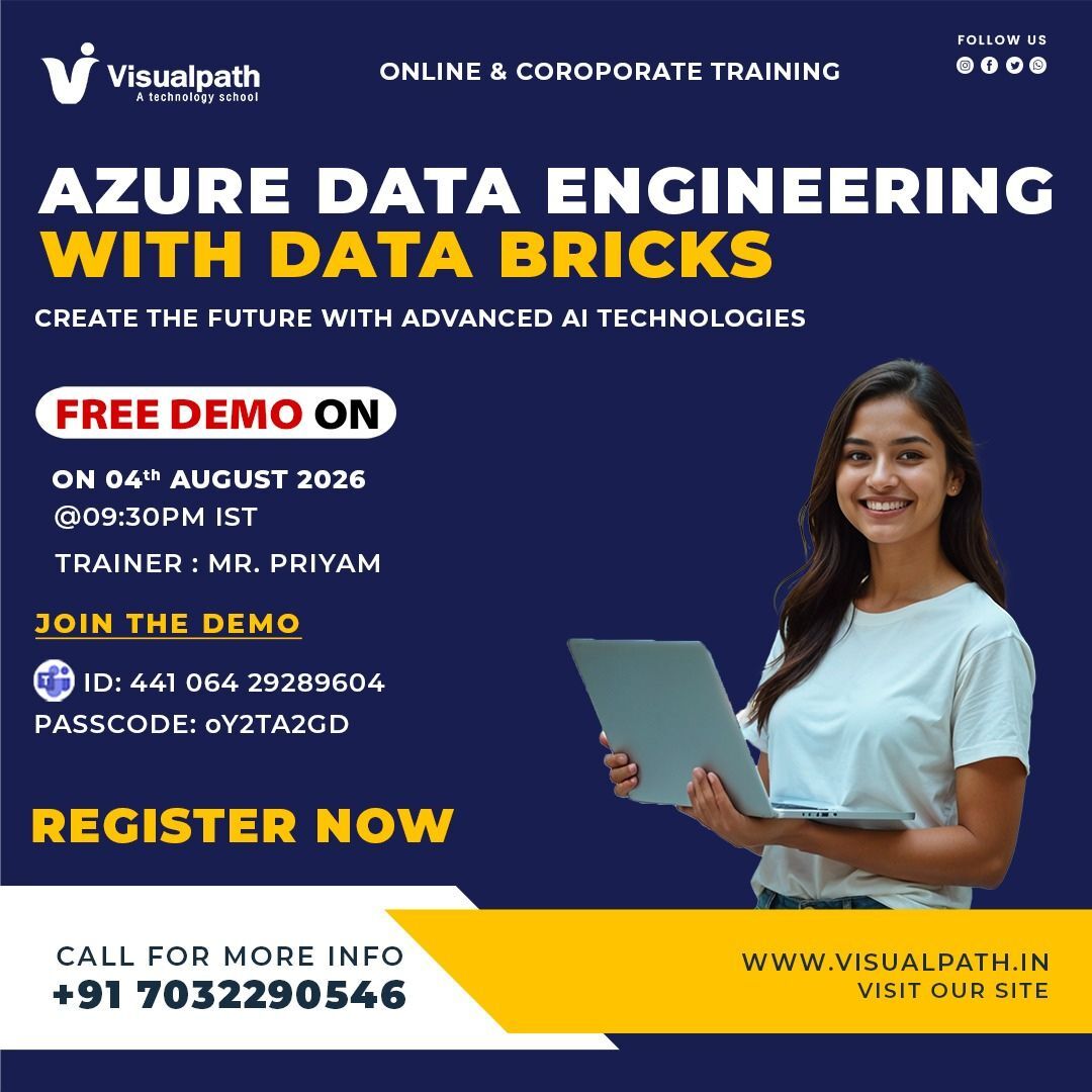 Hyderabad, Education, Free Live Demo Azure Data Engineering With Databricks