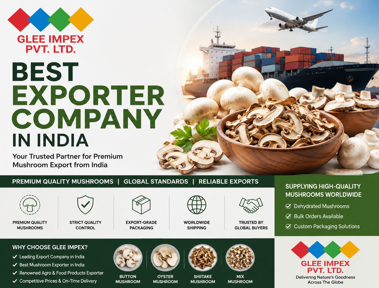 Mumbai, Food, Best Exporter Company In India | Premium Mushroom Exporter &ndash; GLEE IMPEX