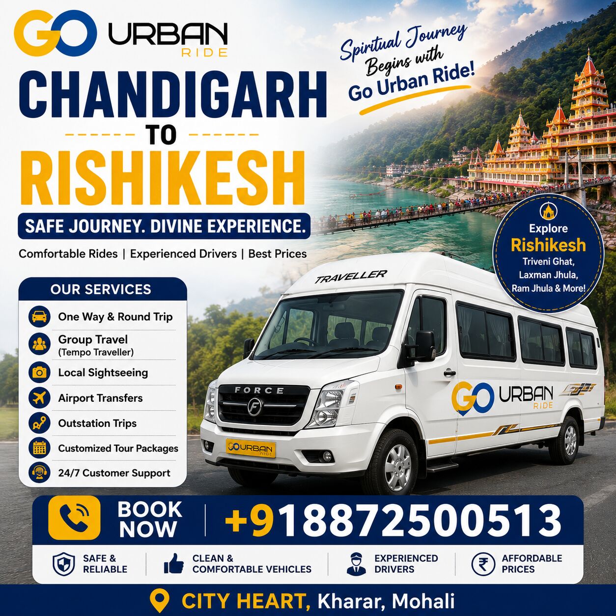 Chandigarh, Travel, Affordable Chandigarh To Rishikesh Taxi Service With Instant Booking