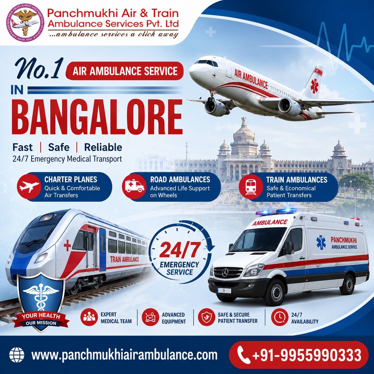 Bangalore, Health, Use The Panchmukhi Air Ambulance In Bangalore As An Advanced Solution