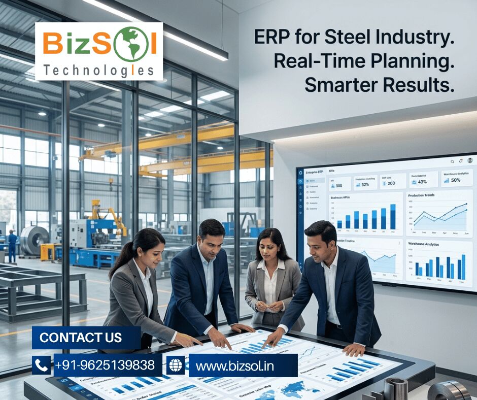 Mumbai, ERP, Optimize Every Steel Process With ERP For Steel Industry | Bizsol