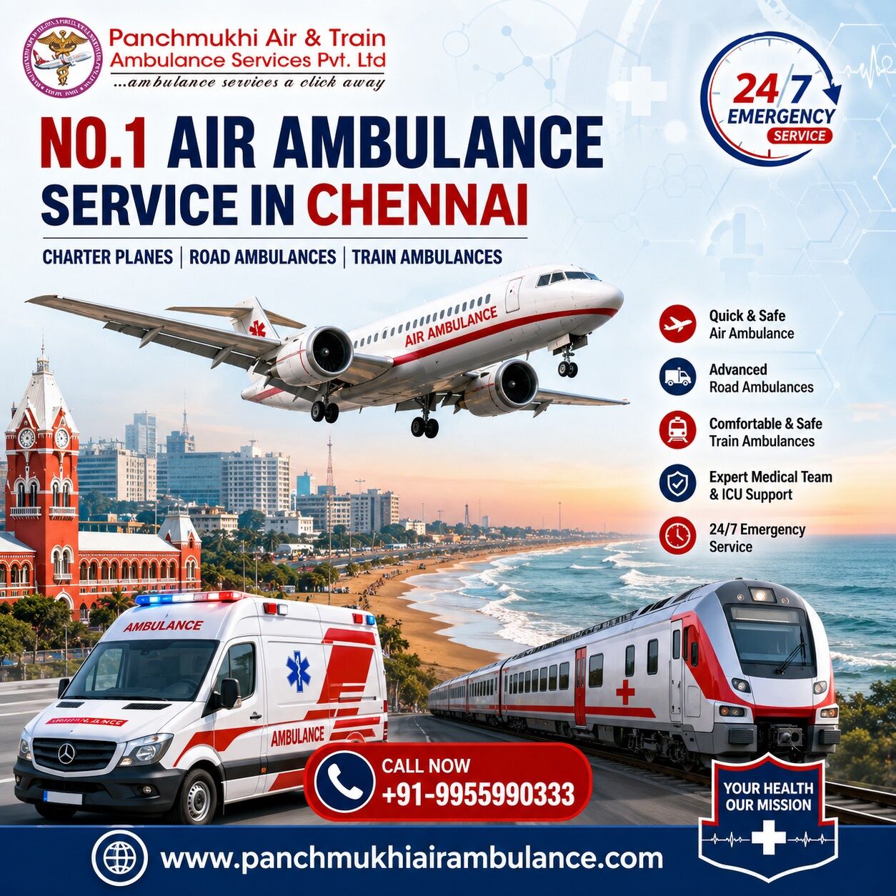 Chennai, Health, Take Advanced Healthcare Services With Panchmukhi Air Ambulance In Chennai
