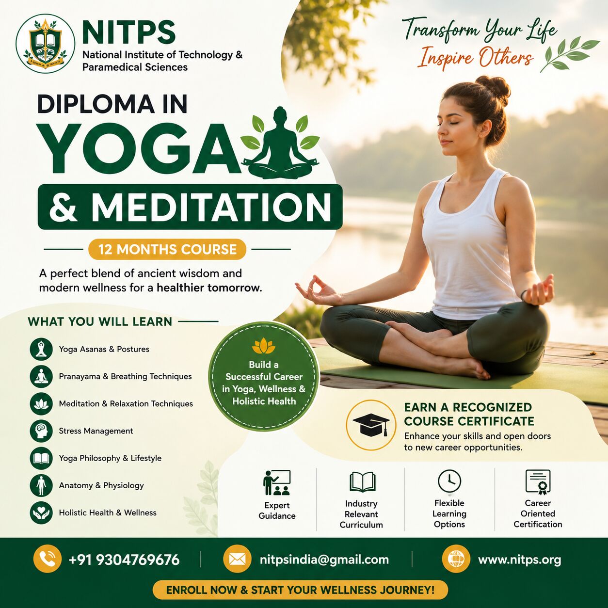 Ghaziabad, Education, Diploma In Yoga And Meditation (12 Months) | Yoga Course Certificate | NITPS