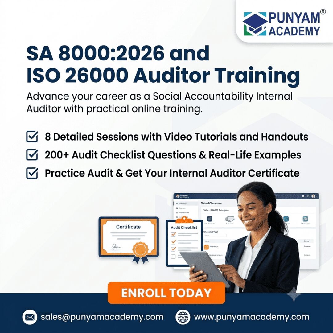 Los Angeles, Education, Learn SA8000:2026 & ISO 26000 Internal Auditing Online