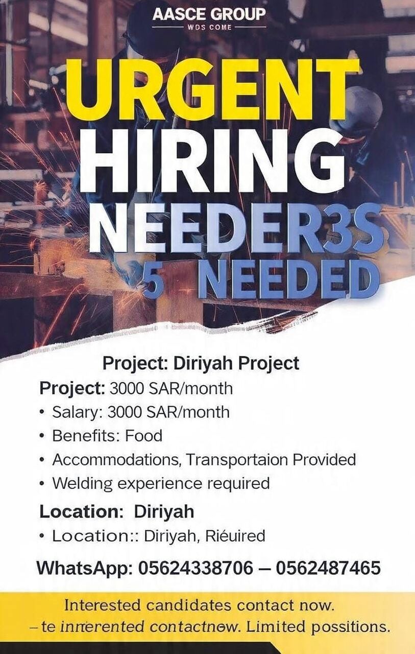 Riyadh, Jobs, 25 Welders