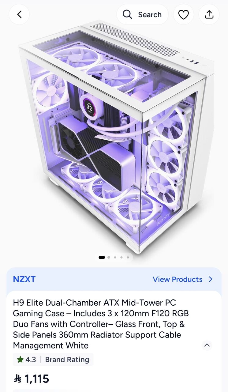 Jeddah, Computers, SAR 480,  H9 Elite Dual-Chamber ATX Mid-Tower PC Gaming Case.  580