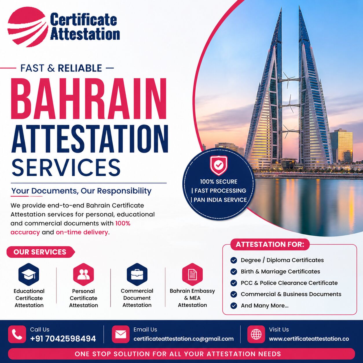 Mumbai, Legal, Bahrain Certificate Attestation Services In India | Fast & Trusted
