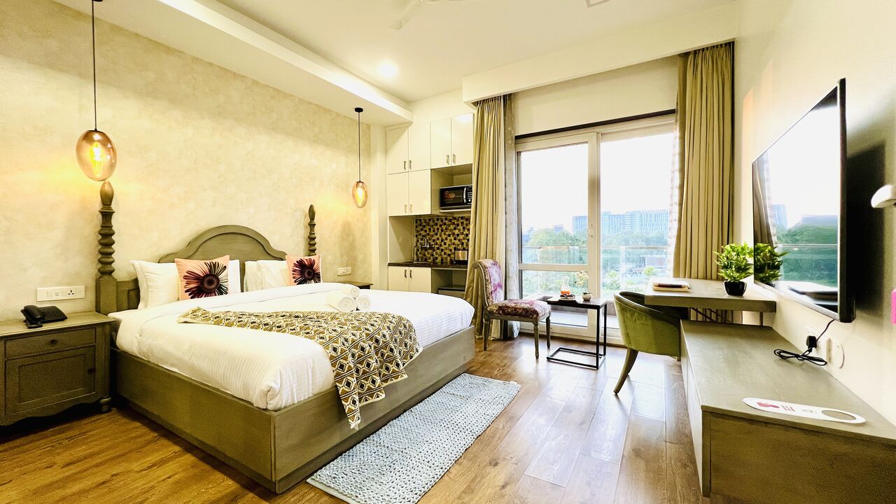 Gurugram, Apartments, Flats, Houses & Villas, INR 3500/day,  Furnished,  Studio,  350 Sq. Feet,  Luxury Studio Apartment  With Bathtub
