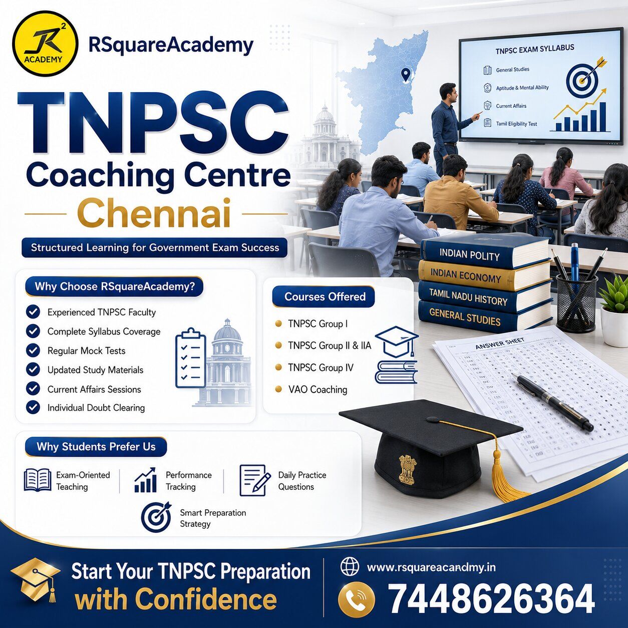 Chennai, Education, TNPSC Coaching Centre Chennai &ndash; Prepare For Government Exam Success With RSquareAcademy