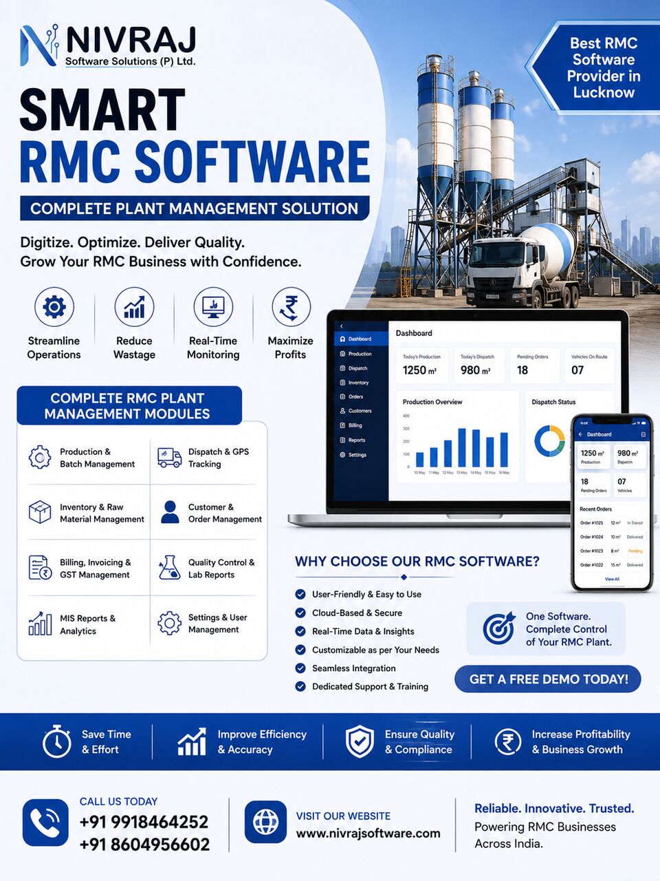 Lucknow, Software Development, Leading RMC Software Provider In Lucknow For Modern Ready Mix Concrete Businesses