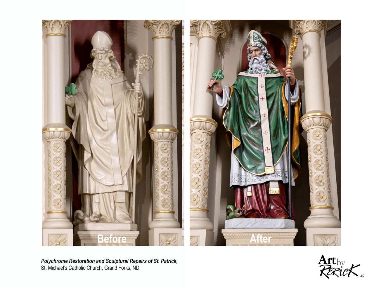 New York, Creative, Before & After St. Michael Statue Restoration | William Rerick