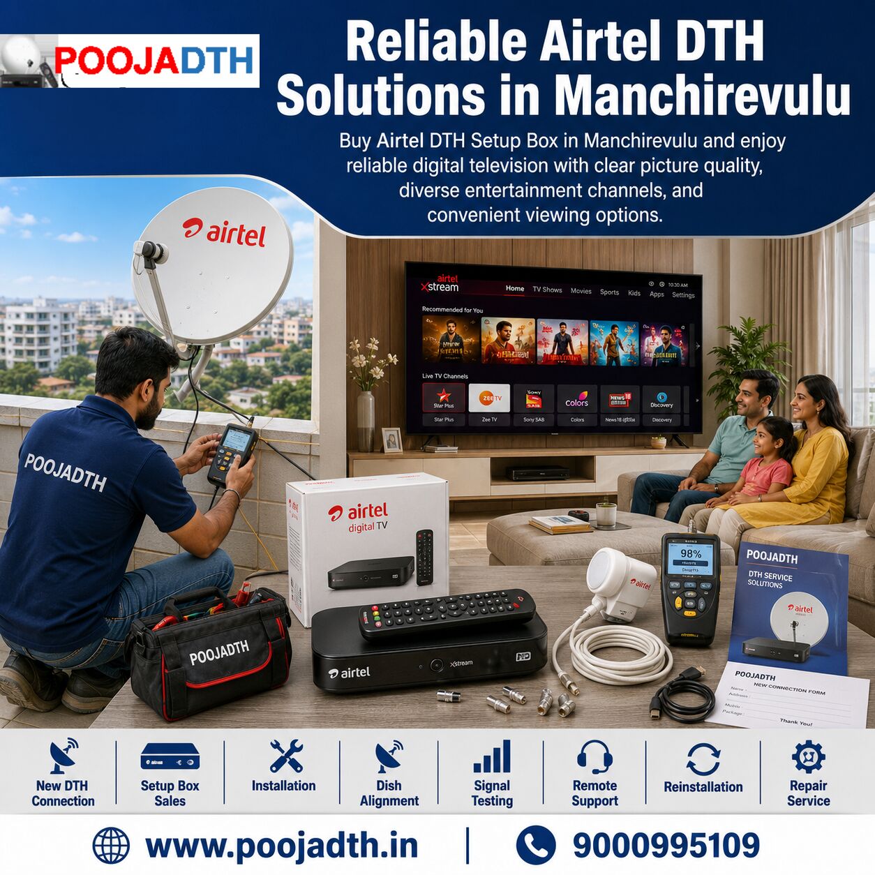 Mumbai, Television, Reliable Airtel DTH Solutions In Manchirevulu
