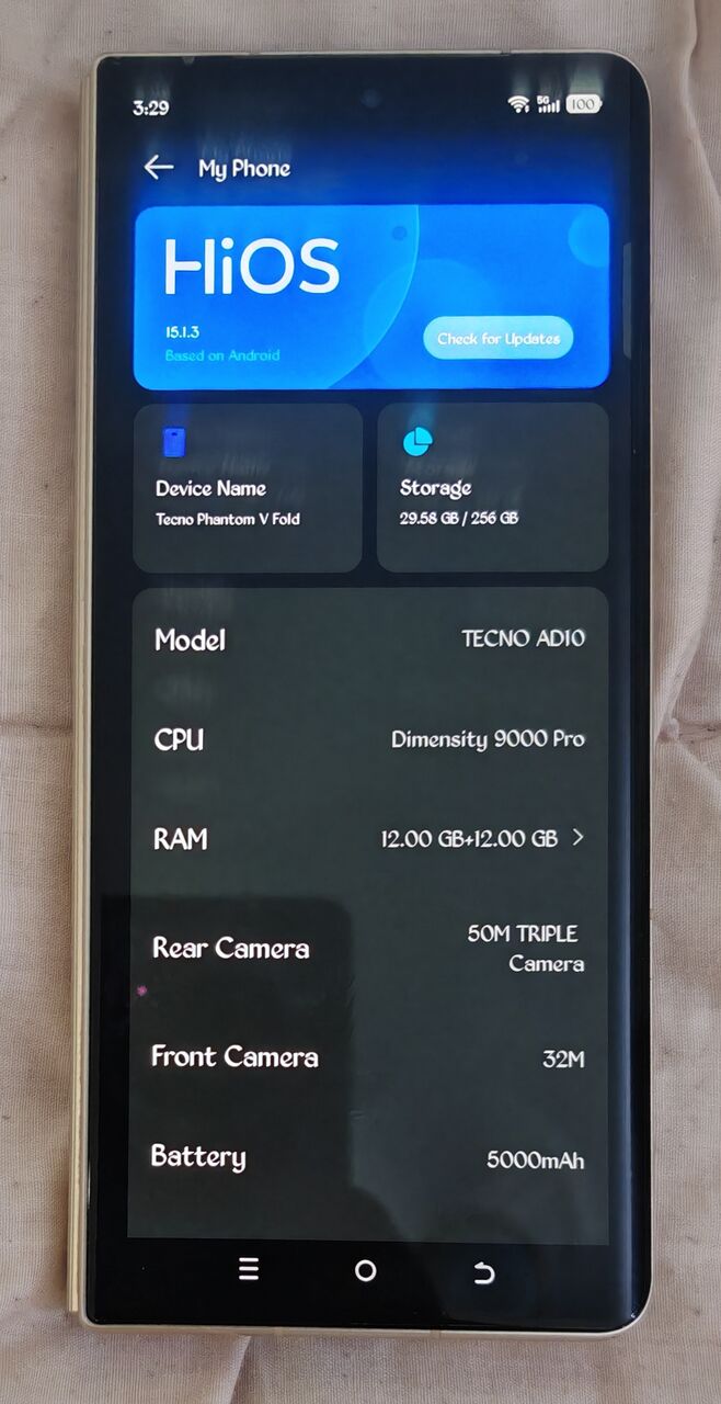 Riyadh, Mobile Phones, SAR 1250,  Tecno Phantom V Fold 12 GB &ndash; 256 GB Inner Display Not Working - Only Mobile