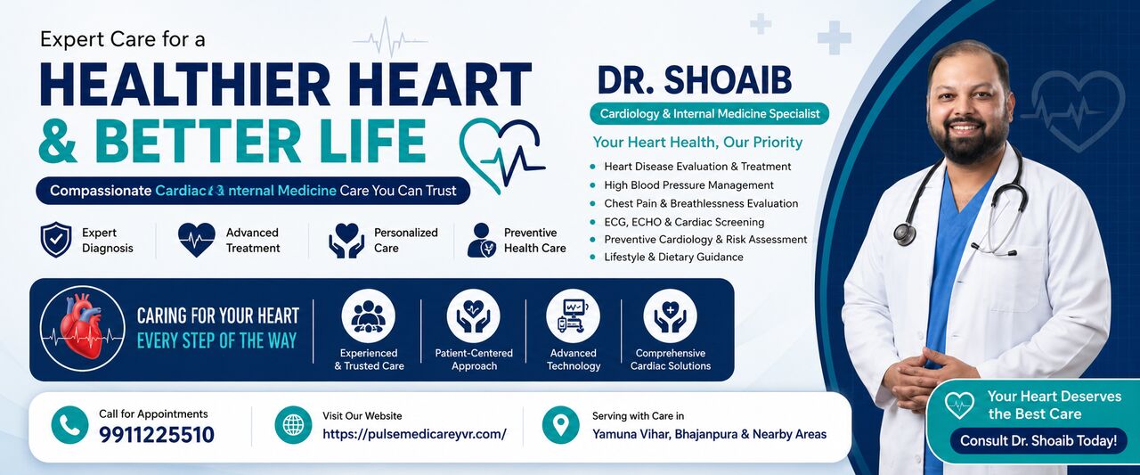 New Delhi, Health, Cardiology & Internal Medicine Specialist In Yamuna Vihar | Dr. Shoaib