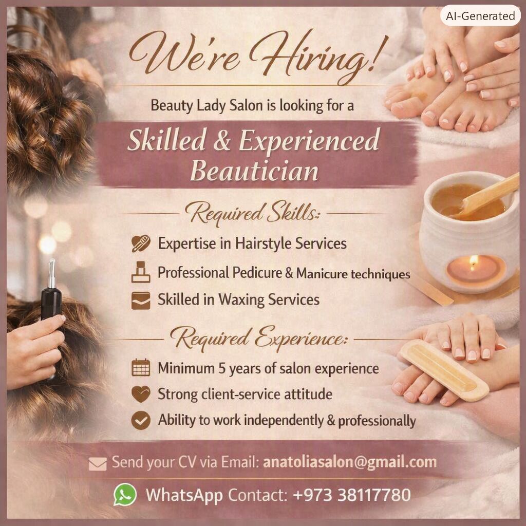 Manama, Jobs, Professional Beautician