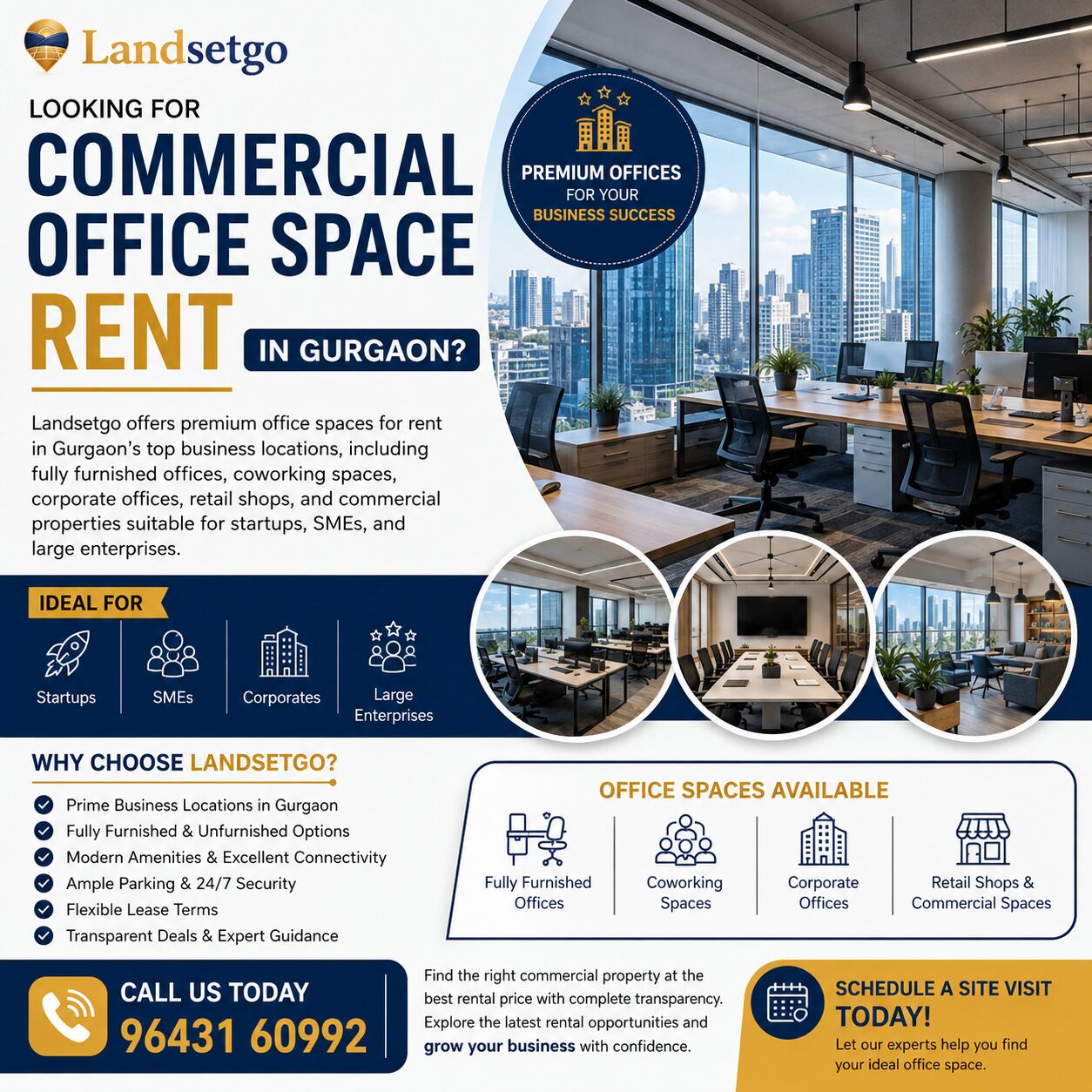 New Delhi, Real Estate, Commercial Office Space Rent In Gurgaon | Landsetgo