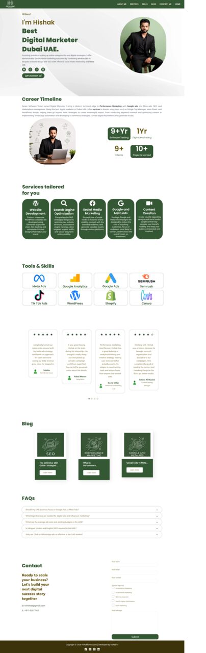 Dubai, Web Design & Development, Hishak Hamza | Digital Marketing Service Dubai UAE