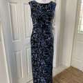 SAR 700,  Aidan Mattox Navy Dress Floral Beaded Gown For Sale