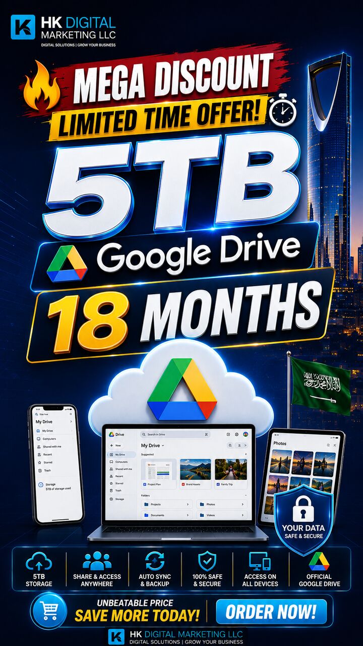 Riyadh, Computers, Google Drive Pro Gemni 5tb At Discounted Price