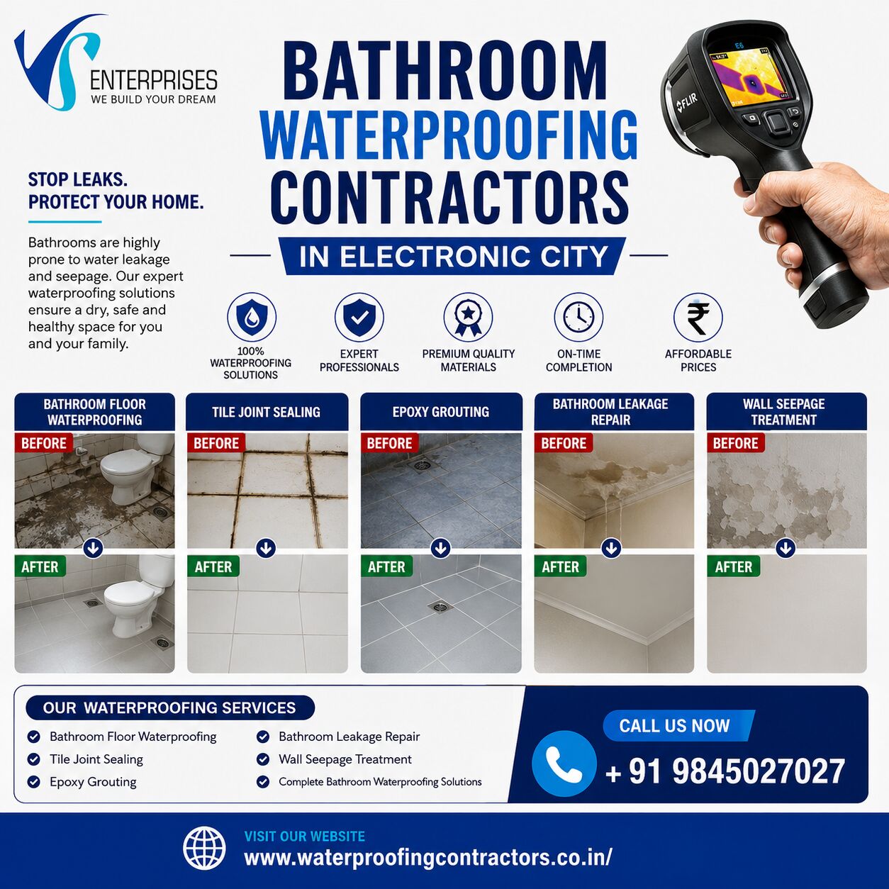 Bangalore, Construction, Bathroom Waterproofing Contractors In Electronic City