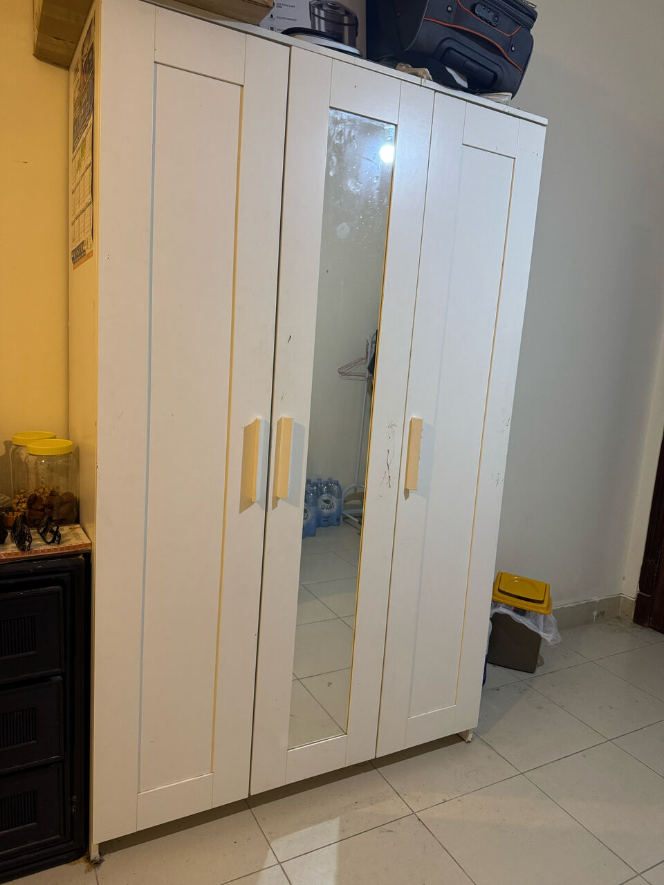 Khobar, Furniture, SAR 950,  Affordable Wooden Single Bed, Dressing Table, Ikea Wardrobe 3 Door With Full Mirror, Table