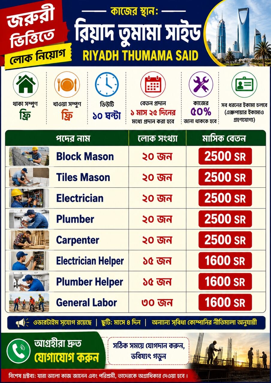 Al Rimal, Jobs, General Labour