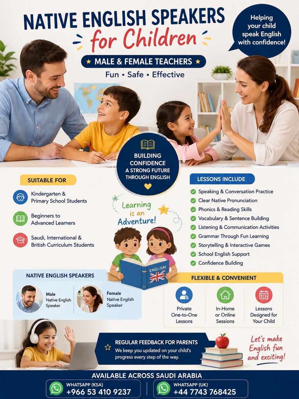 Dammam, Lessons Wanted, Native English Speakers For Children | Fun & Structured English Lessons