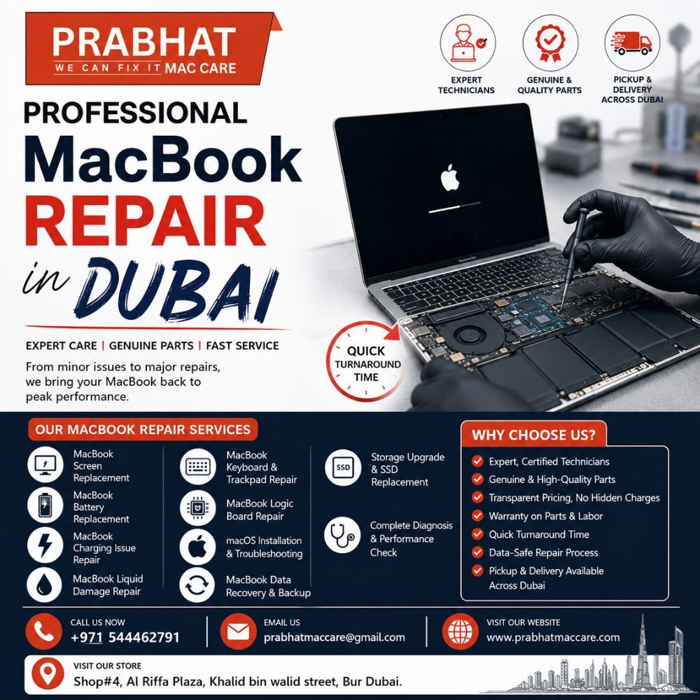 Bur Dubai, Appliance Repair, Trusted MacBook Repair In Dubai For Screen, Battery & Logic Board Issues