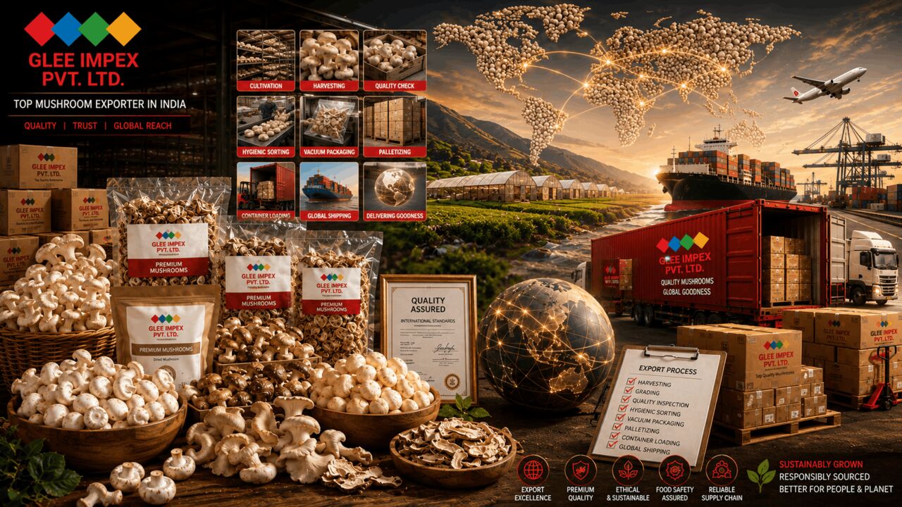 Noida, General, Premium Mushroom Exporter In India &ndash; Glee Impex For Quality Global Supply