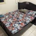 SAR 800,  Wooden Bed Set Complete ( 1 Bed With Mattress + 1 Dresser + 1cabinet + 2 Side Drawers)