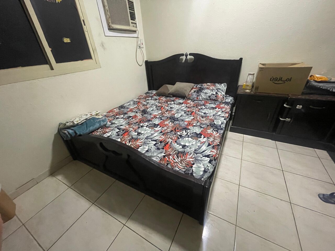 Khobar, Furniture, SAR 800,  Wooden Bed Set Complete ( 1 Bed With Mattress + 1 Dresser + 1cabinet + 2 Side Drawers)
