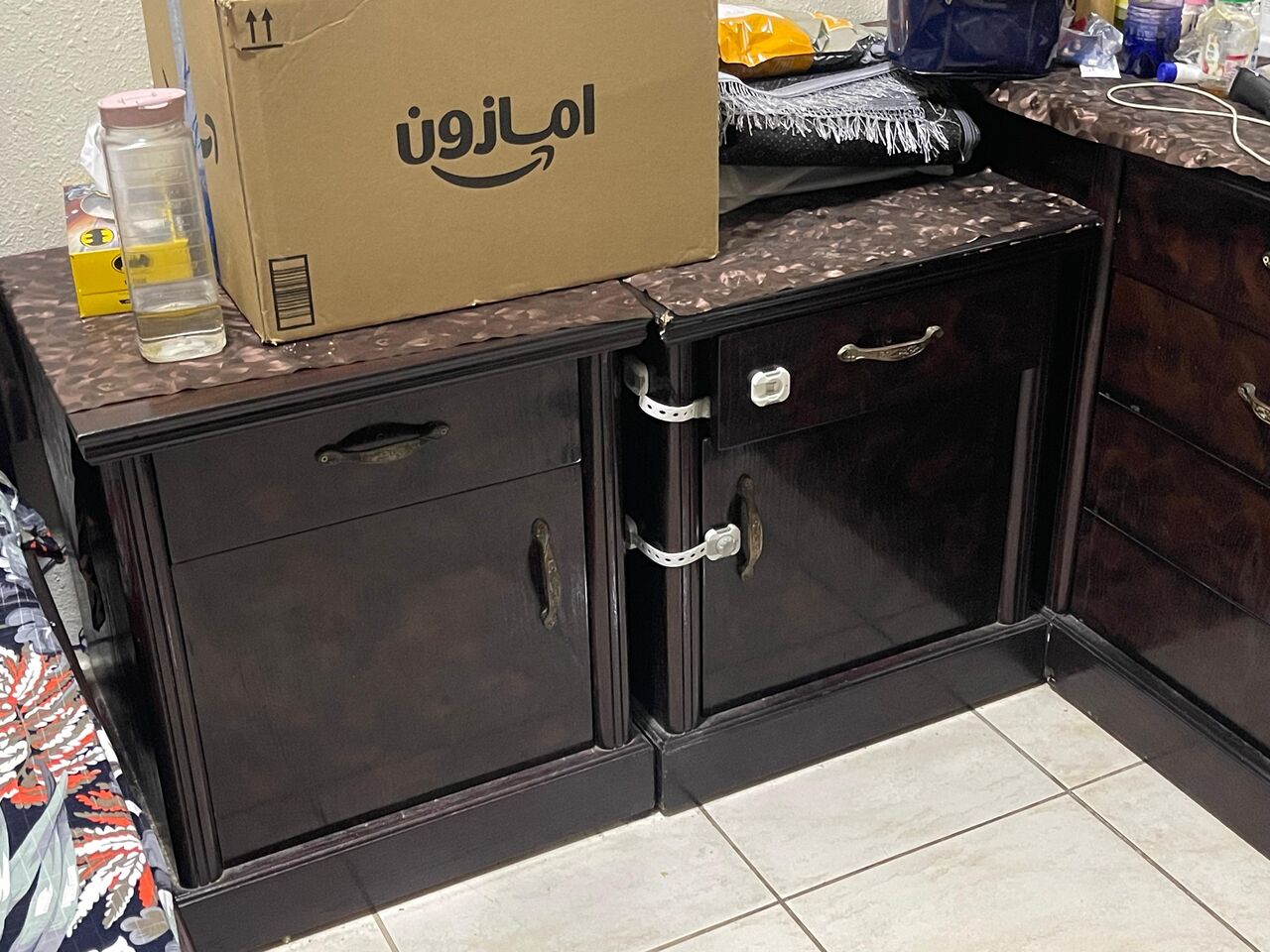 Khobar, Furniture, SAR 800,  Wooden Bed Set Complete ( 1 Bed With Mattress + 1 Dresser + 1cabinet + 2 Side Drawers)