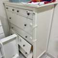 SAR 100,  White Wooden 5-Drawer Dresser / Chest Of Drawers (Needs Minor Repair)