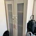 SAR 100,  White 2-Door Storage Cabinet / Pantry Cupboard With Frosted Glass