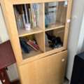 SAR 150,  Wooden Bookcase / Display Cabinet With Glass Doors & Lower Storage