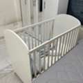 SAR 120,  White Wooden Baby Crib / Cot Bed With Mattress