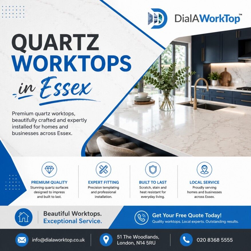 London, Creative, Quartz Worktops In Essex | +44 020 83685555 | DialAWorkTop