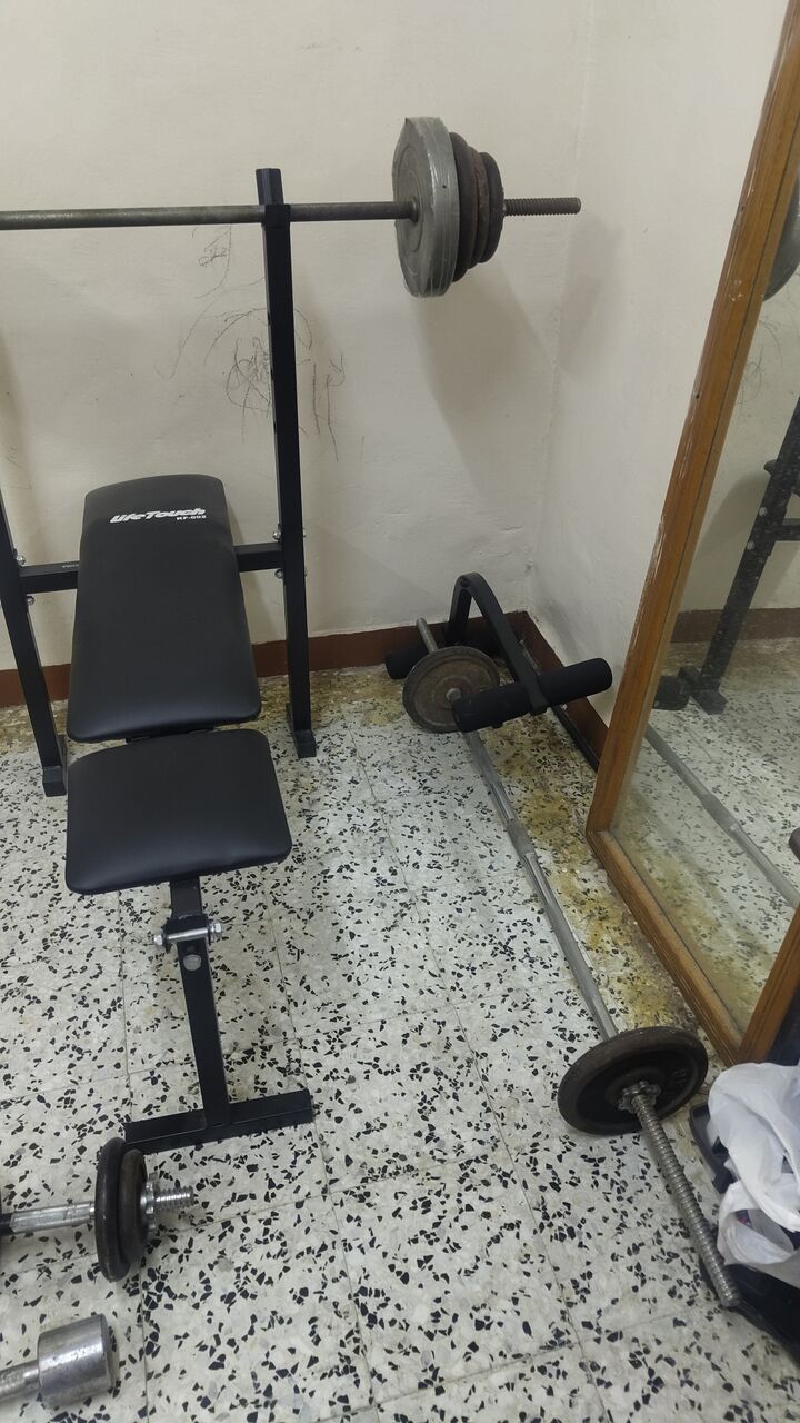 Dammam, Health & Beauty Items, SAR 1050,  Brand New Home Gym Bench Press Set With Barbell & Dumbbells &ndash; SAR 1050