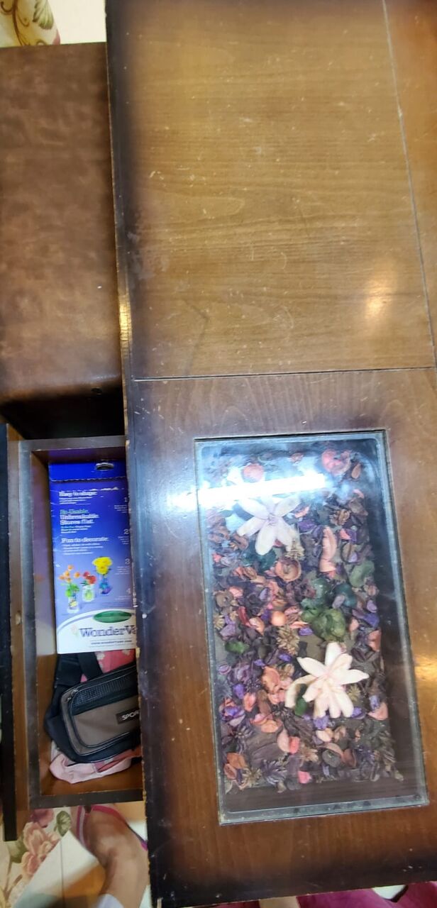 Riyadh, Free Items, SAR 1,  🪵 Wooden Center Table With 3 Hidden Stools – Only 95 SAR