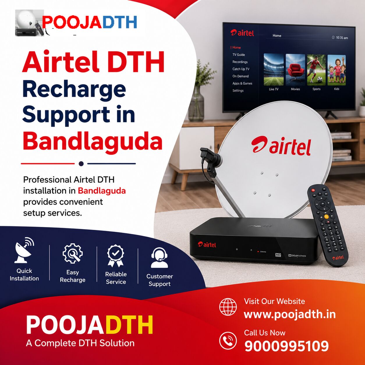 Mumbai, Television, Airtel DTH Recharge Support In Bandlaguda