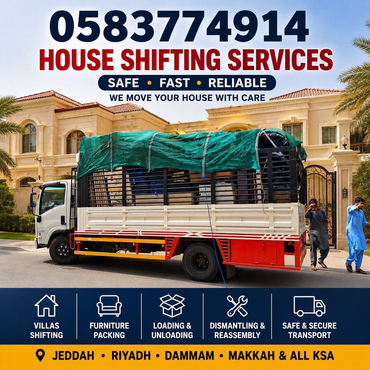 Madinah, Household, MADINAH HOME  TRANSPORTATION LOADING OFFICE VILLAS SHIFTING MOVING PAKISTANI LABOUR