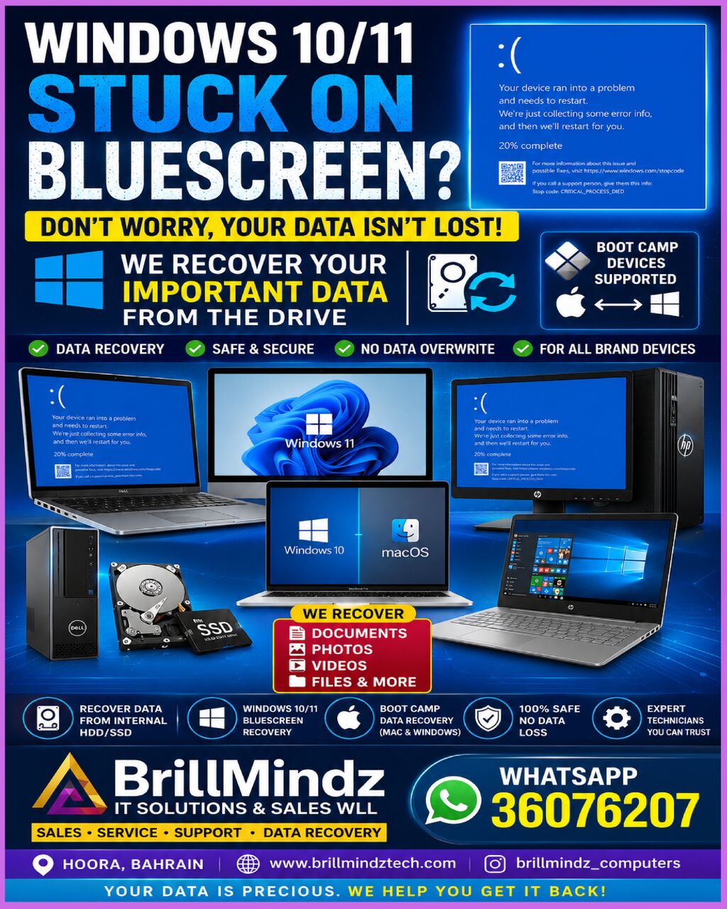 Hoora, Computer, MacOS,Windows Installation ,Laptop Keybaord ,Battery,Ram Upgrade,Replacement