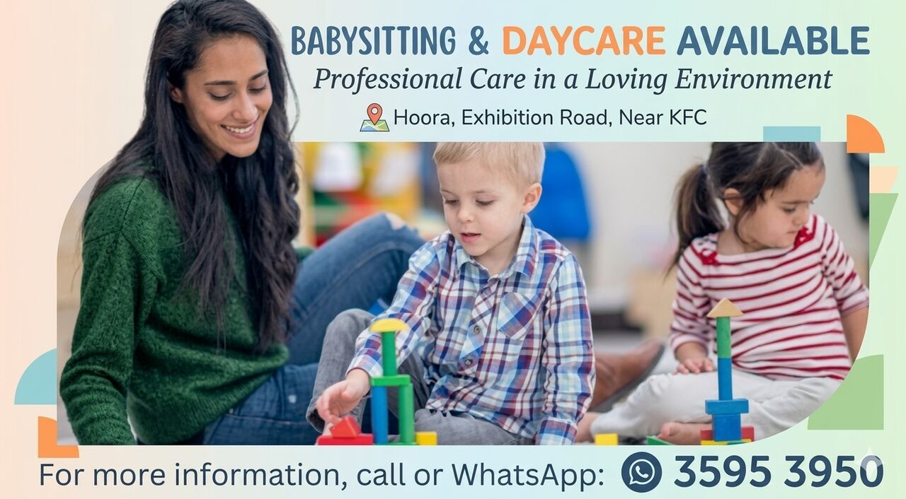 Hoora, Daycare, Babysitting Daycare Available With School Home Work Support In Hoora Exhibition Road Near