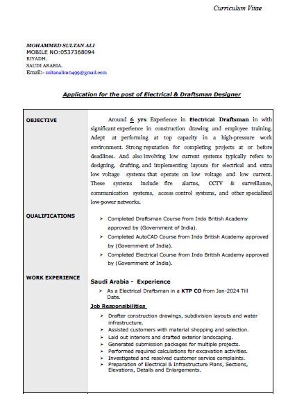 Riyadh, Job Seekers, Draftsman