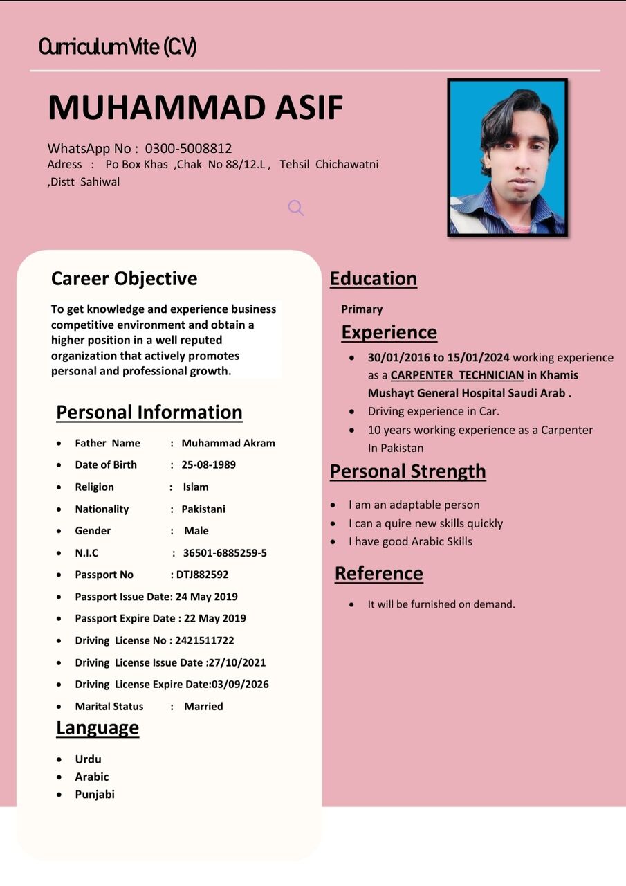 Taif, Temp Jobs, Asifmughal8812@gmail.com