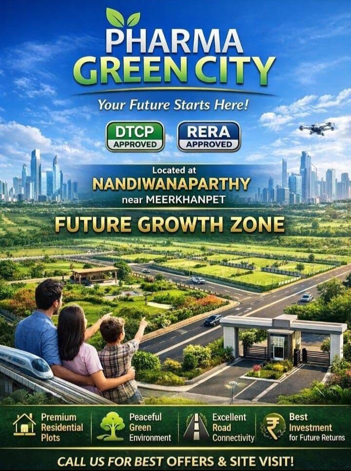 Hyderabad, Residential Plots, INR 13000,  183 Sq. Yard,  DTCP & RERA APPROVED OPEN PLOTS IN FUTURE CITY @ 9392311420